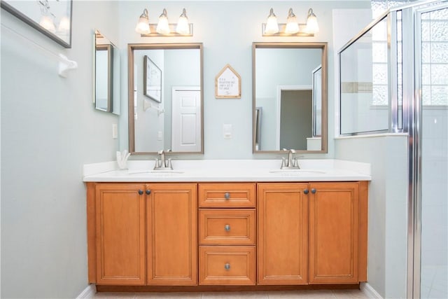 500 45th Ct SW, Vero Beach, FL 32968 - bathroom featuring double vanity and a stall shower