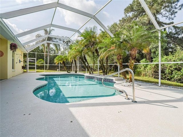 pool featuring a patio and a lanai