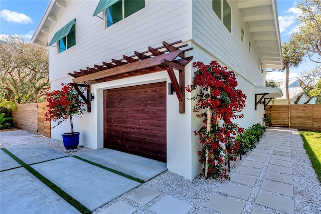 view of home's exterior with a garage