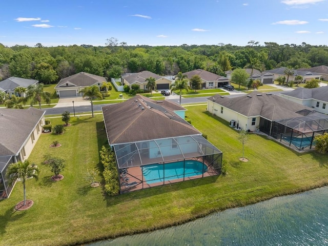 aerial view with a residential view