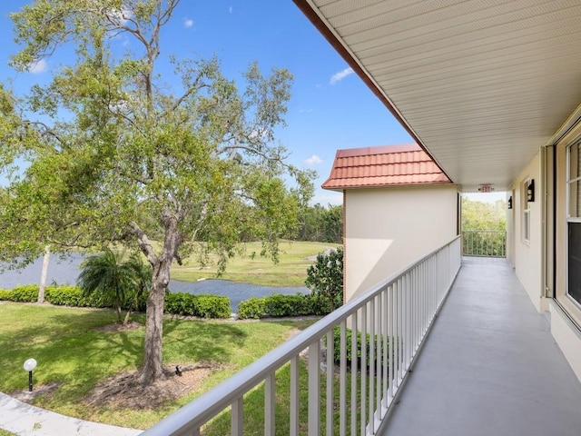 balcony with a water view