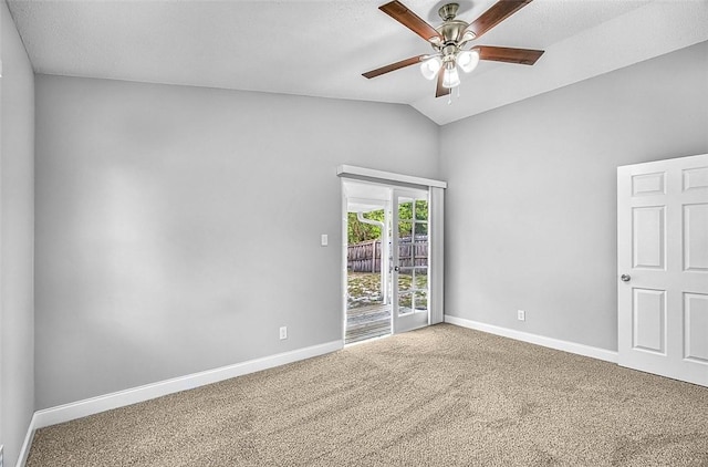 1545 22nd Ave SW, Vero Beach, FL 32962 - carpeted empty room featuring a ceiling fan and vaulted ceiling