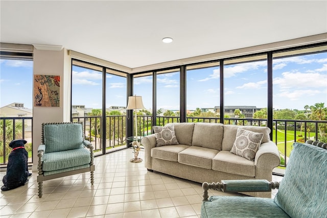 sunroom with plenty of natural light