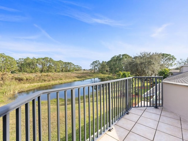 balcony with a water view