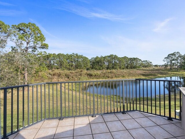 balcony with a water view