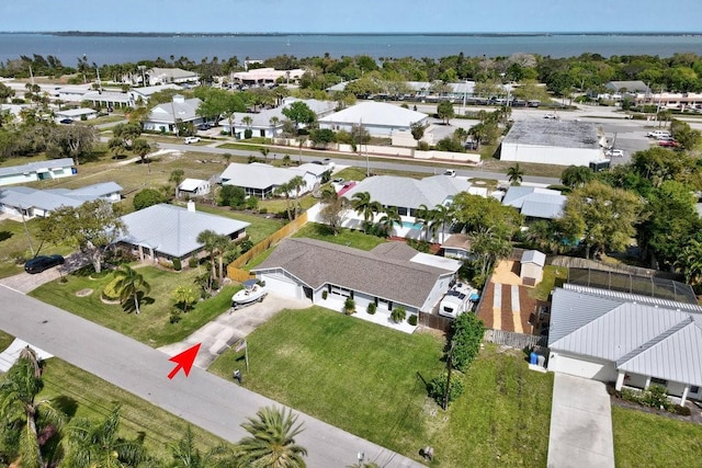 aerial view with a residential view