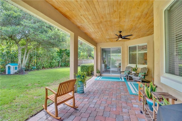 6770 49th Ct, Vero Beach, FL 32967 - view of patio / terrace with ceiling fan