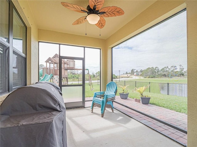 4101 Keeson Cir, Vero Beach, FL 32967 - sunroom / solarium with a ceiling fan
