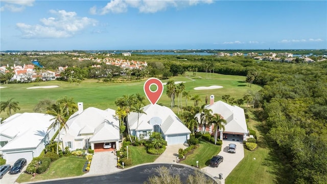 860 Saint James Ln, Vero Beach, FL 32967 - aerial perspective of suburban area with a golf course and a large body of water