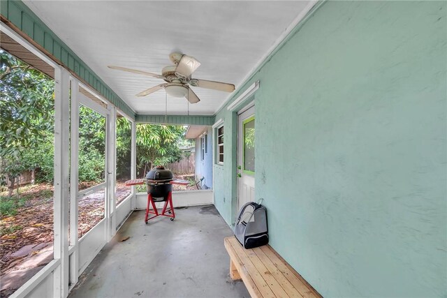 1966 9th St, Vero Beach, FL 32960 - unfurnished sunroom with ceiling fan and healthy amount of natural light