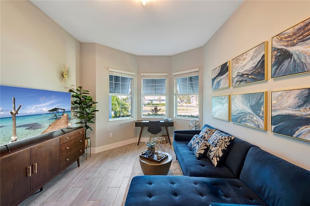 living room featuring light hardwood / wood-style floors