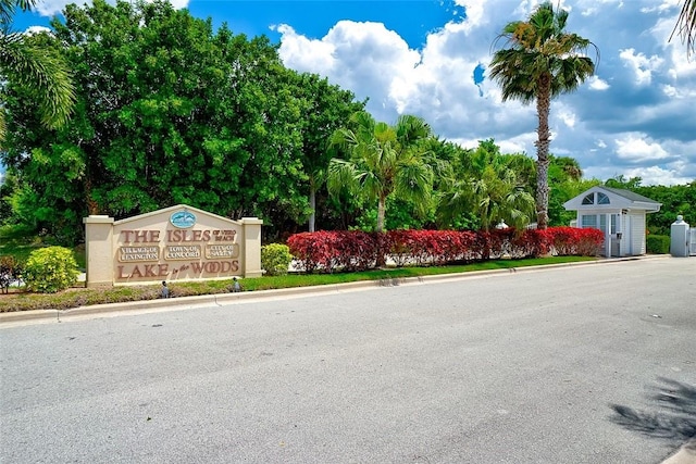 view of community sign