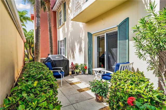 view of patio / terrace with a grill