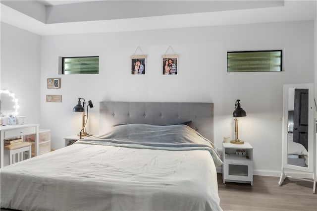 bedroom featuring wood-type flooring