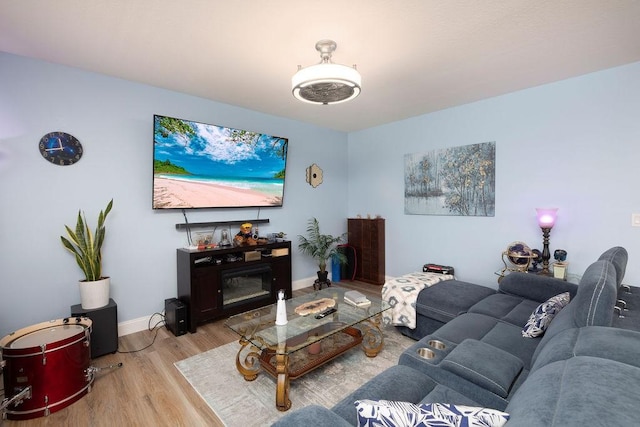 living room featuring light hardwood / wood-style flooring