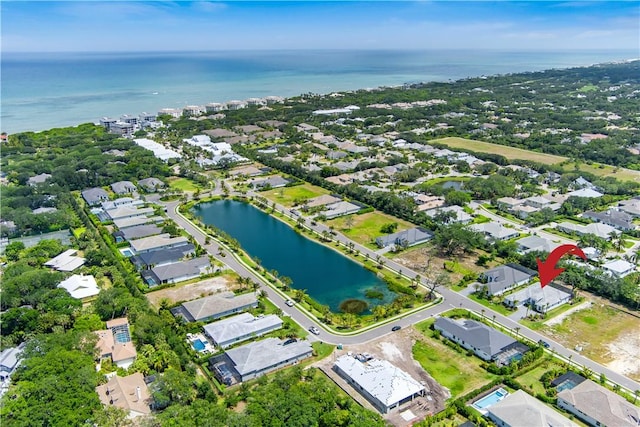 129 Strand Dr, Vero Beach, FL 32963 - aerial view with a water view and a residential view