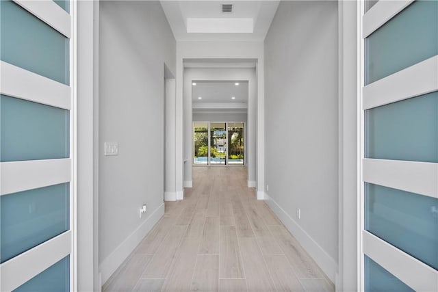 129 Strand Dr, Vero Beach, FL 32963 - corridor featuring visible vents, recessed lighting, baseboards, and wood finished floors