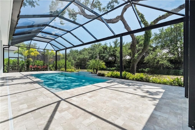 129 Strand Dr, Vero Beach, FL 32963 - outdoor pool featuring a patio area and a lanai