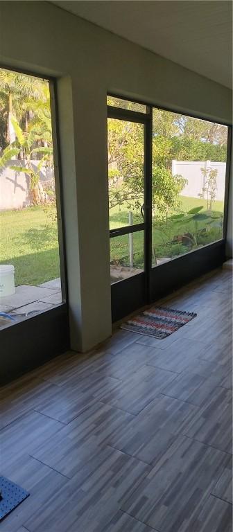 view of unfurnished sunroom