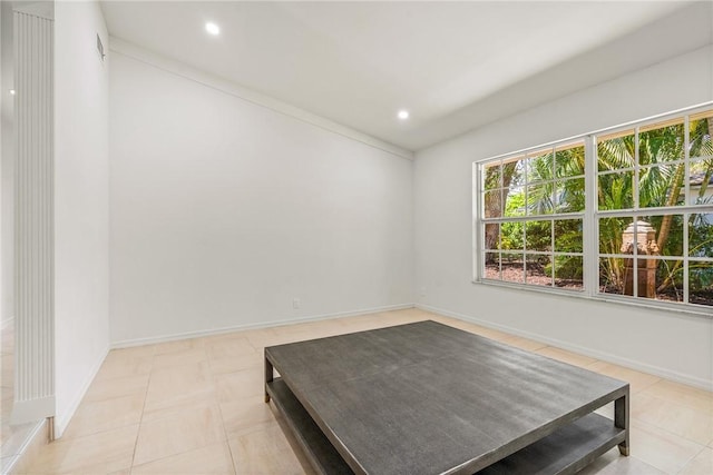 interior space featuring light tile patterned floors