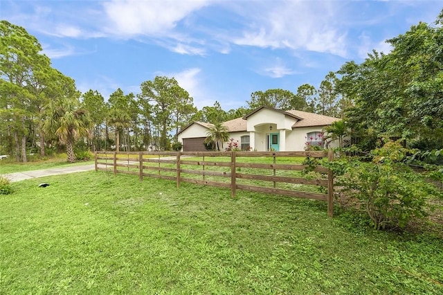 view of yard with fence