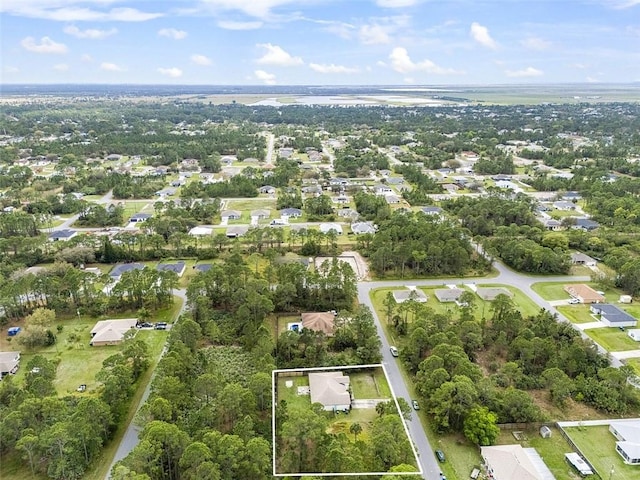 aerial view with a residential view