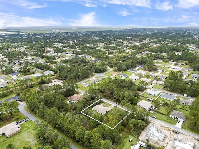 aerial view with a residential view