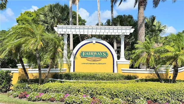 view of community sign