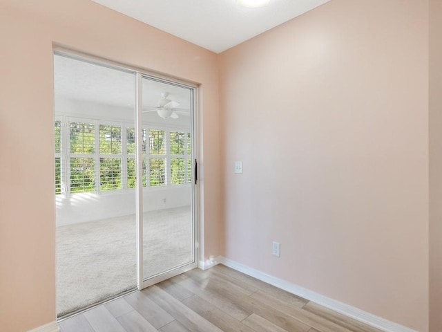 doorway featuring light wood-type flooring