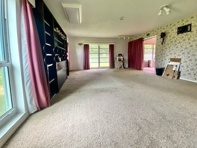 interior space with a wealth of natural light and carpet floors