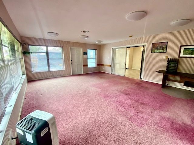 unfurnished living room with carpet