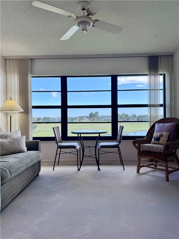 sunroom / solarium featuring a wealth of natural light and ceiling fan