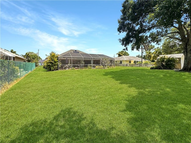 view of yard with fence