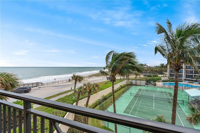 property view of water with a beach view