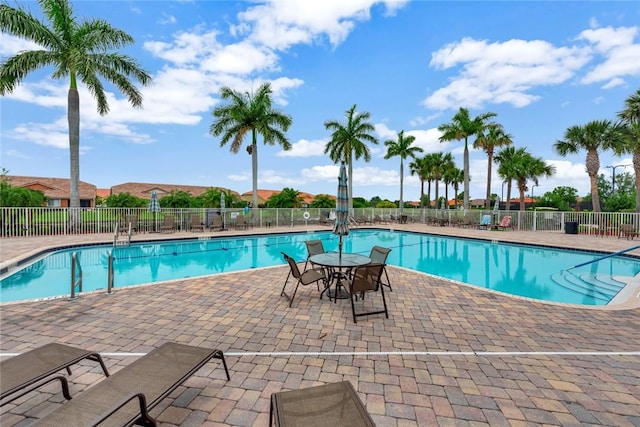 view of pool featuring a patio area