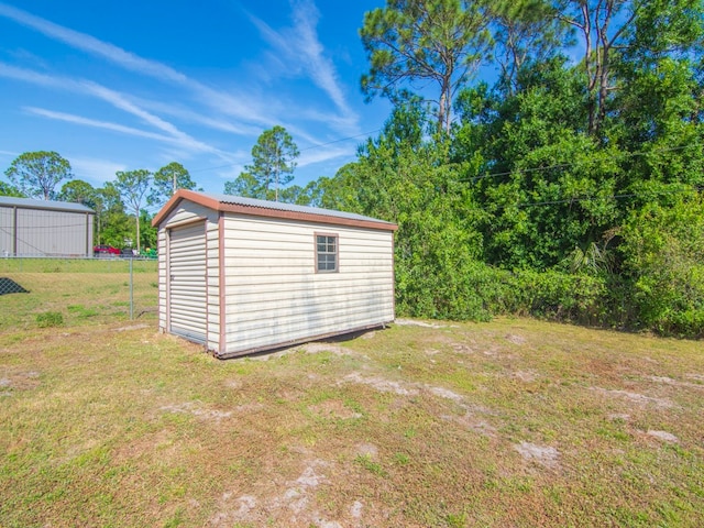 view of shed