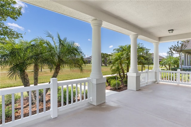 view of patio with a porch