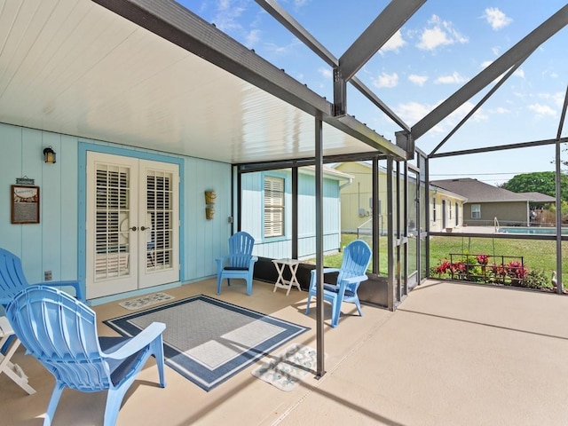 sunroom / solarium with french doors