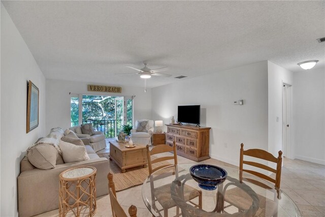 dining area featuring ceiling fan