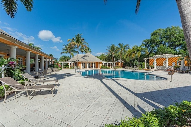 view of pool with a patio