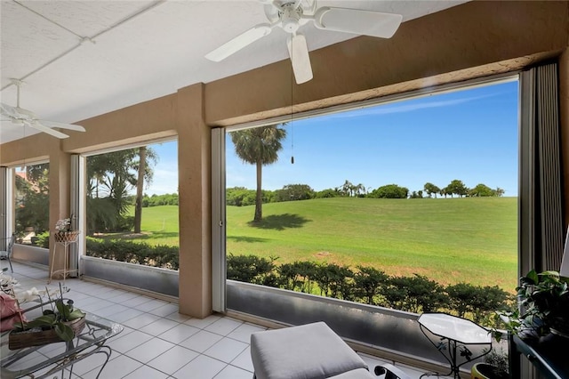 4851 N Newport Island Dr Unit 12A, Vero Beach, FL 32967 - sunroom featuring ceiling fan