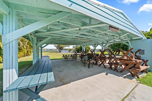 view of patio / terrace featuring a gazebo