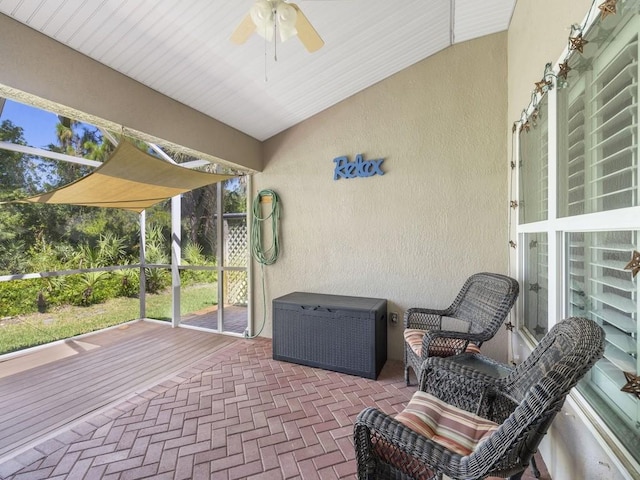 1206 Briarcliff Ct, Sebastian, FL 32958 - view of patio / terrace with a ceiling fan and a deck