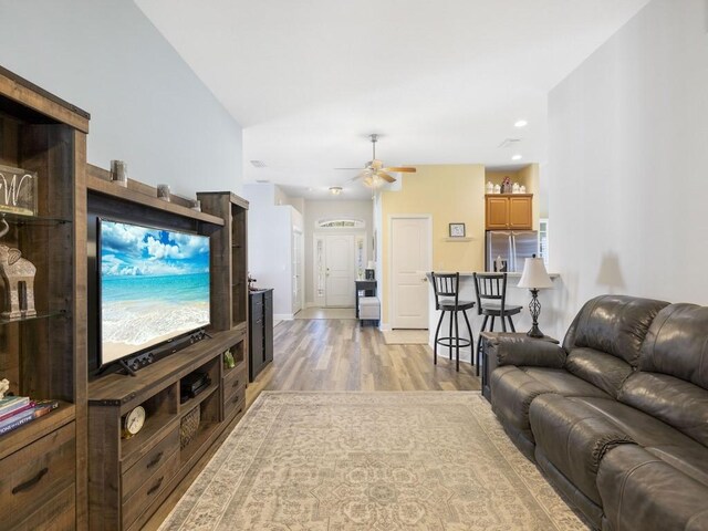 1206 Briarcliff Ct, Sebastian, FL 32958 - living room with light wood-style floors and ceiling fan