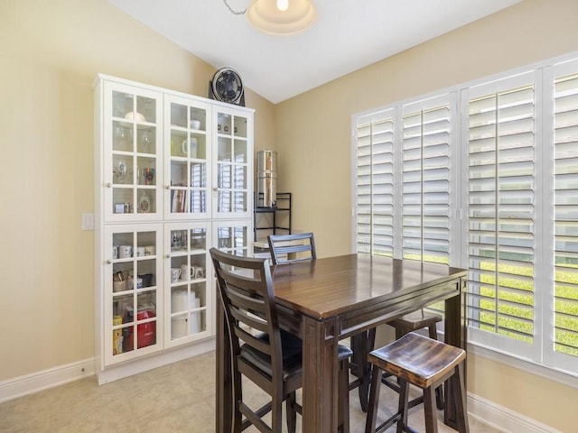 1206 Briarcliff Ct, Sebastian, FL 32958 - dining area with lofted ceiling and baseboards