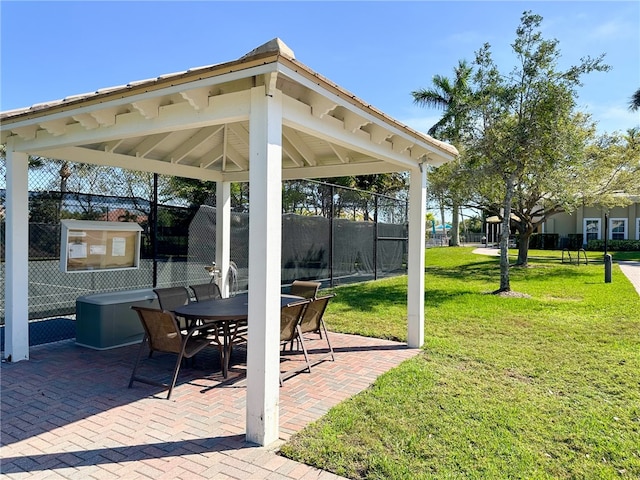 view of patio / terrace with a gazebo and fence