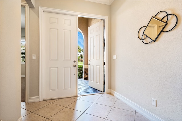 view of tiled entryway