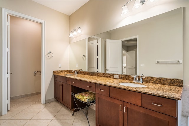 bathroom featuring vanity and tile patterned floors