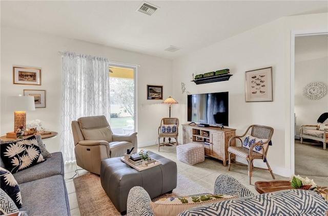 view of tiled living room