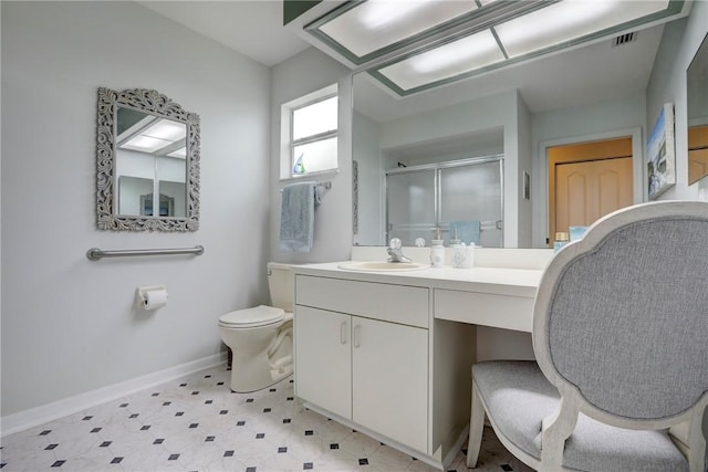 907 Starflower Ave, Sebastian, FL 32958 - full bath featuring a shower stall, vanity, and tile patterned floors